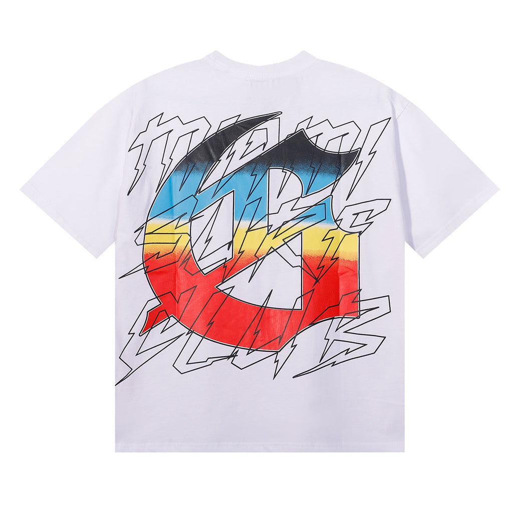 Godspeed T-shirts Beach Skull Surfboard Print Cotton Casual Short Sleeve Men and Women