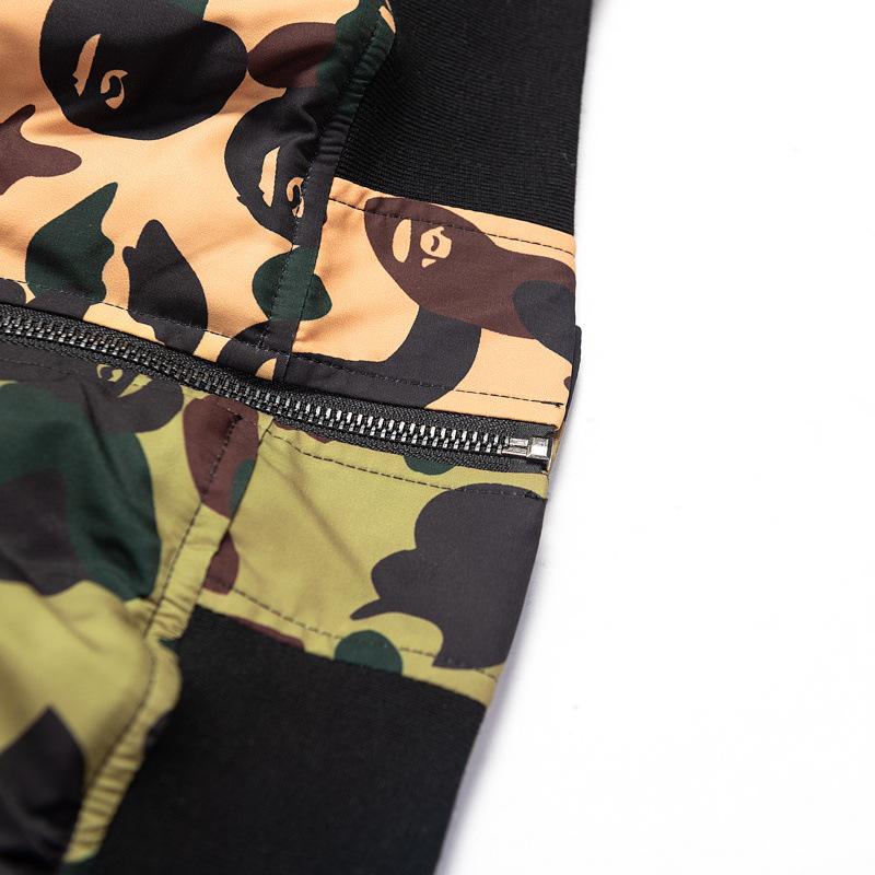 Bathing Ape Coat Autumn and Winter Men's Fashion Day Shark Head Camouflage Cotton Jacket Jacket Coat