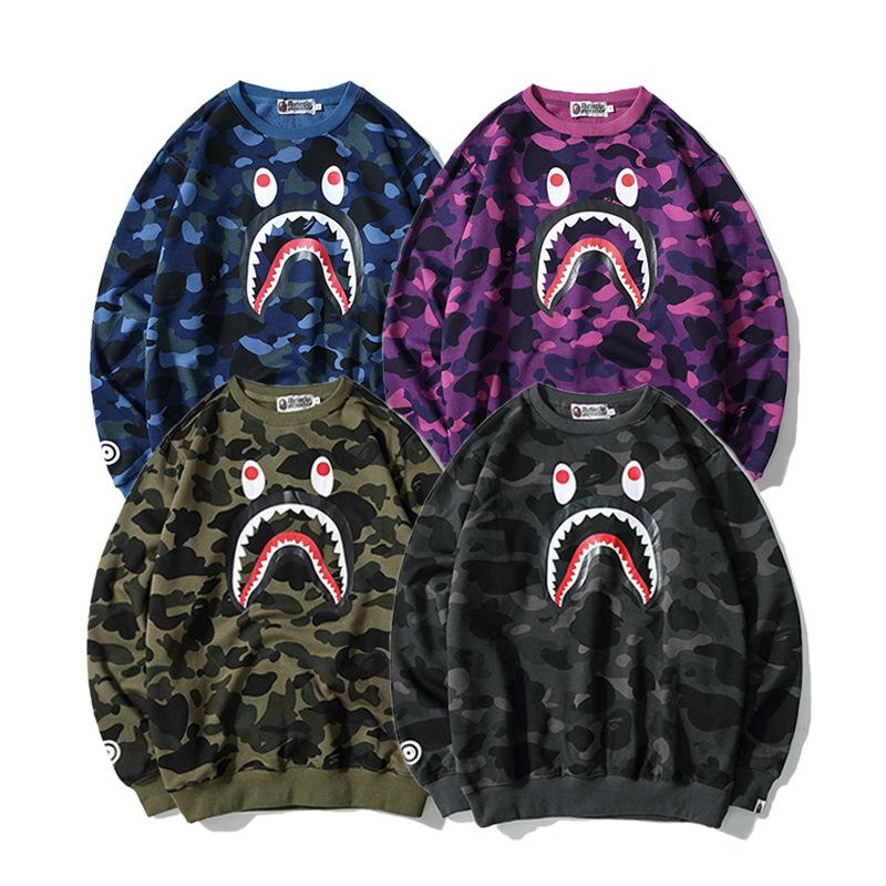 Bathing Ape Sweatshirts Loose Hip Hop round Neck Sweater for Men