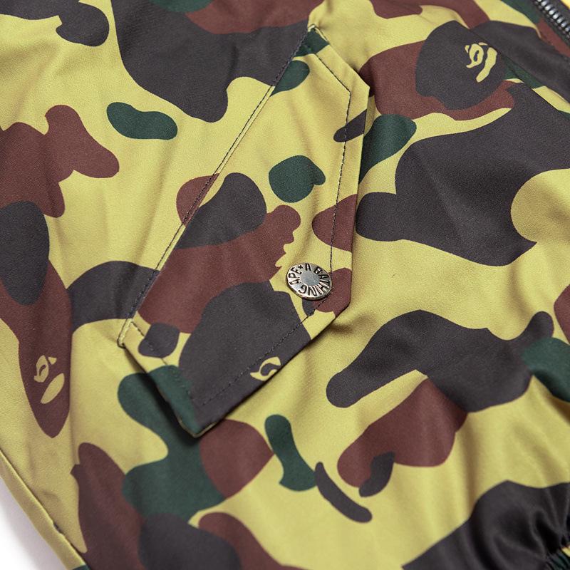 Bathing Ape Coat Autumn and Winter Men's Fashion Day Shark Head Camouflage Cotton Jacket Jacket Coat