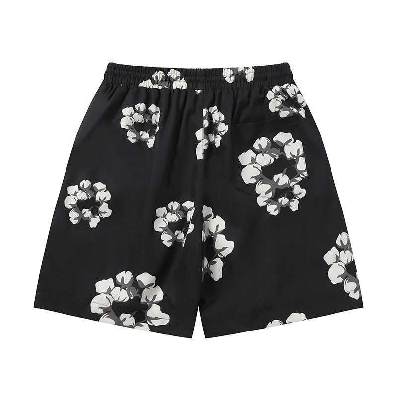 Denim Tears Shorts Yellow flower woven
