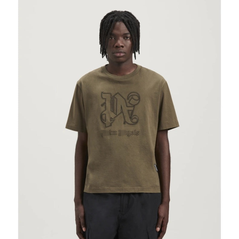 Palm Angels T-shirt Embroidered Letter Logo Short Sleeve T-shirt