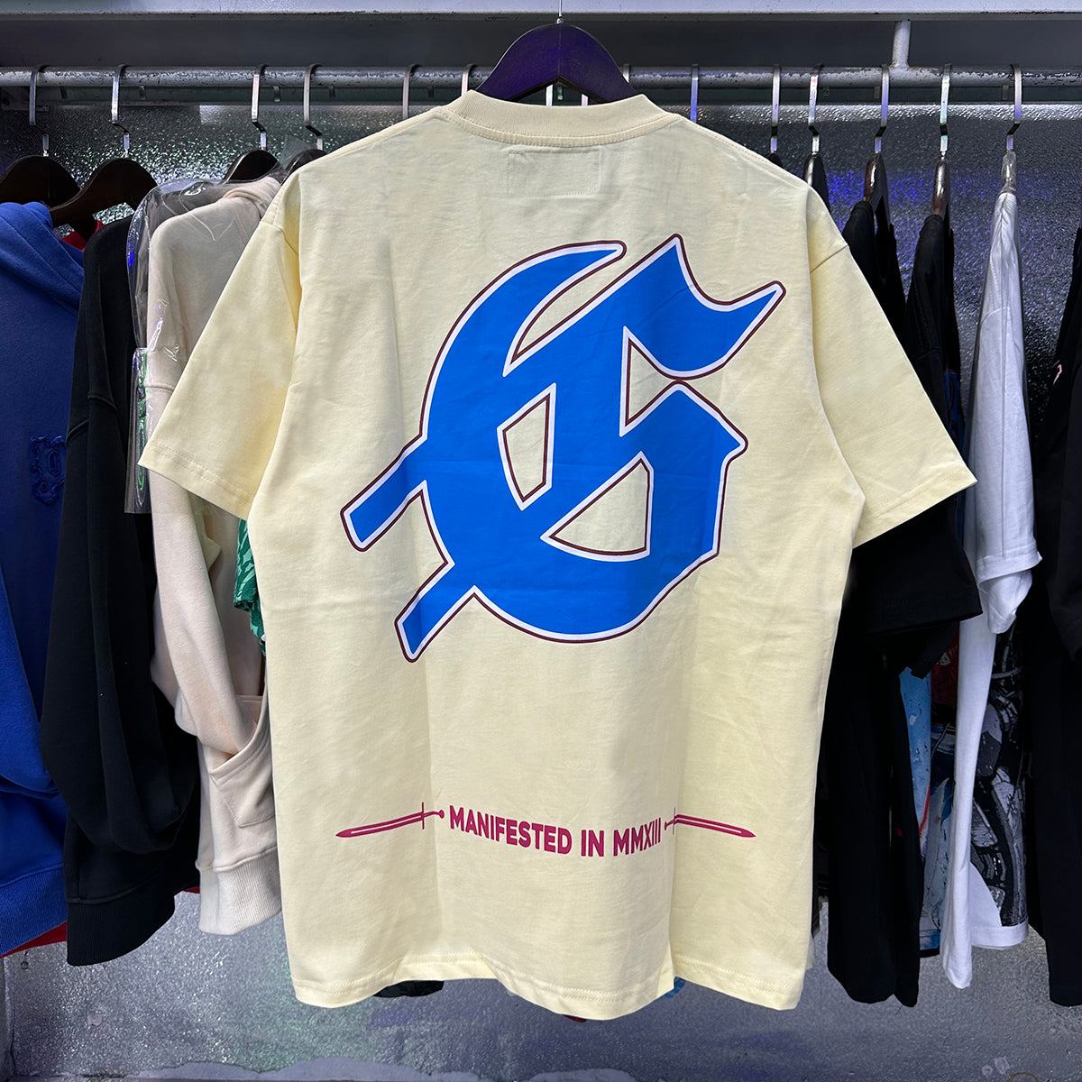 Godspeed T-shirts Convenience Store White Car Printing Cotton Casual Short Sleeve Men's and Women's