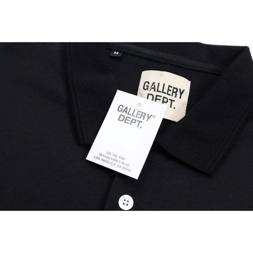 Gallery Dept T-Shirt Alphabet Slogan Lapel Short Sleeve Polo Shirt