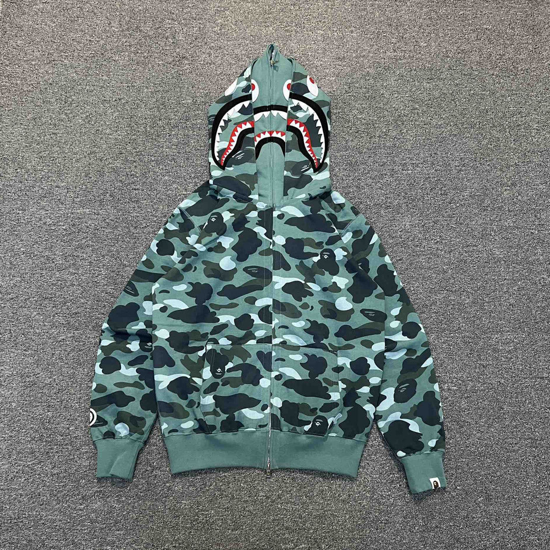 Bape Hoodie Zip-Up Cardigan Two-Hooded Hoodie