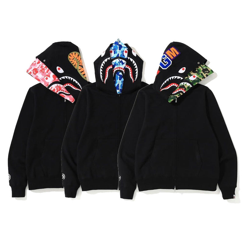 Bathing Ape Hoodie Camouflage Cardigan Men's and Women's Sweater Hoodie Coat
