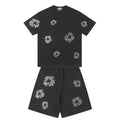 Denim Tears T-shirt & Shorts 2 Piece Set Rhinestones