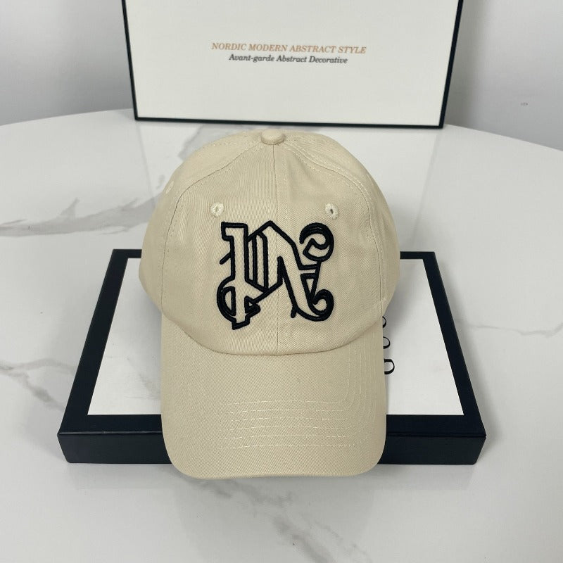 Palm Angels hats flame alphabet palm tree embroidered distressed baseball cap