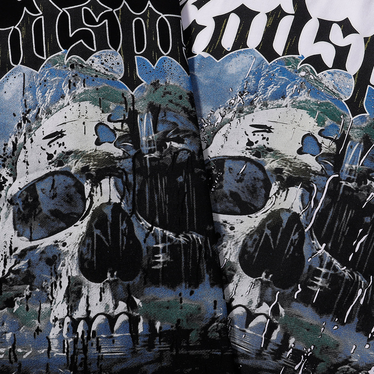 Godspeed T-shirts Skull Landscape Printing Cotton Casual Short Sleeves Men and Women