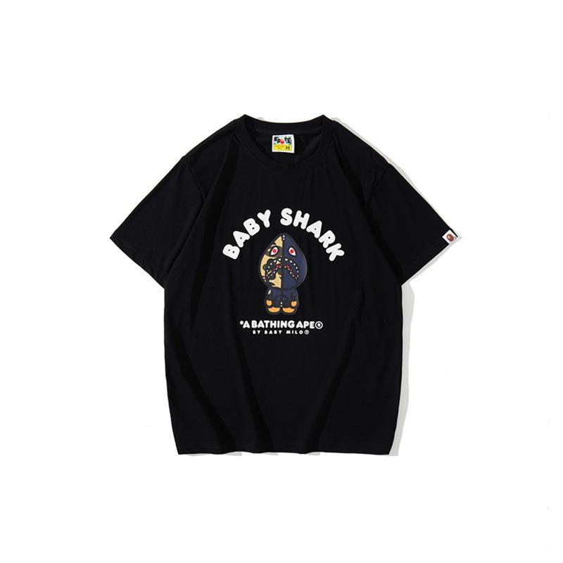 Bathing Ape T-Shirt Spring/Summer Blue Shark Short Sleeve T-shirt Half Sleeve
