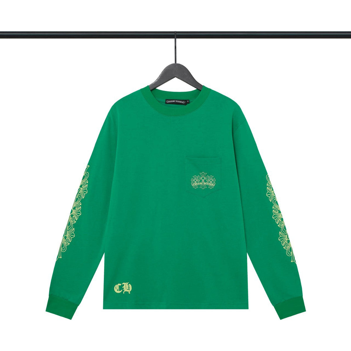 Chrome Heart Hoodie ch Green Phantom Group Cross Letter Print