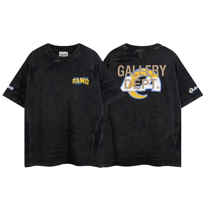 Gallery Dept T Shirts Vintage Distressed Wash Short Sleeve Loose Men and Women