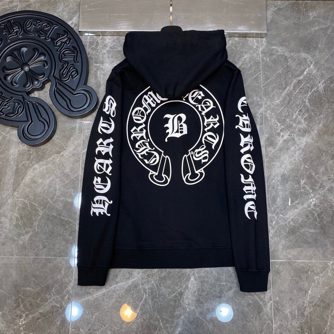 Chrome Heart Hoodie Chrome Hearts Croix Horseshoe Sanskrit print hooded sweater Autumn/Winter Casual