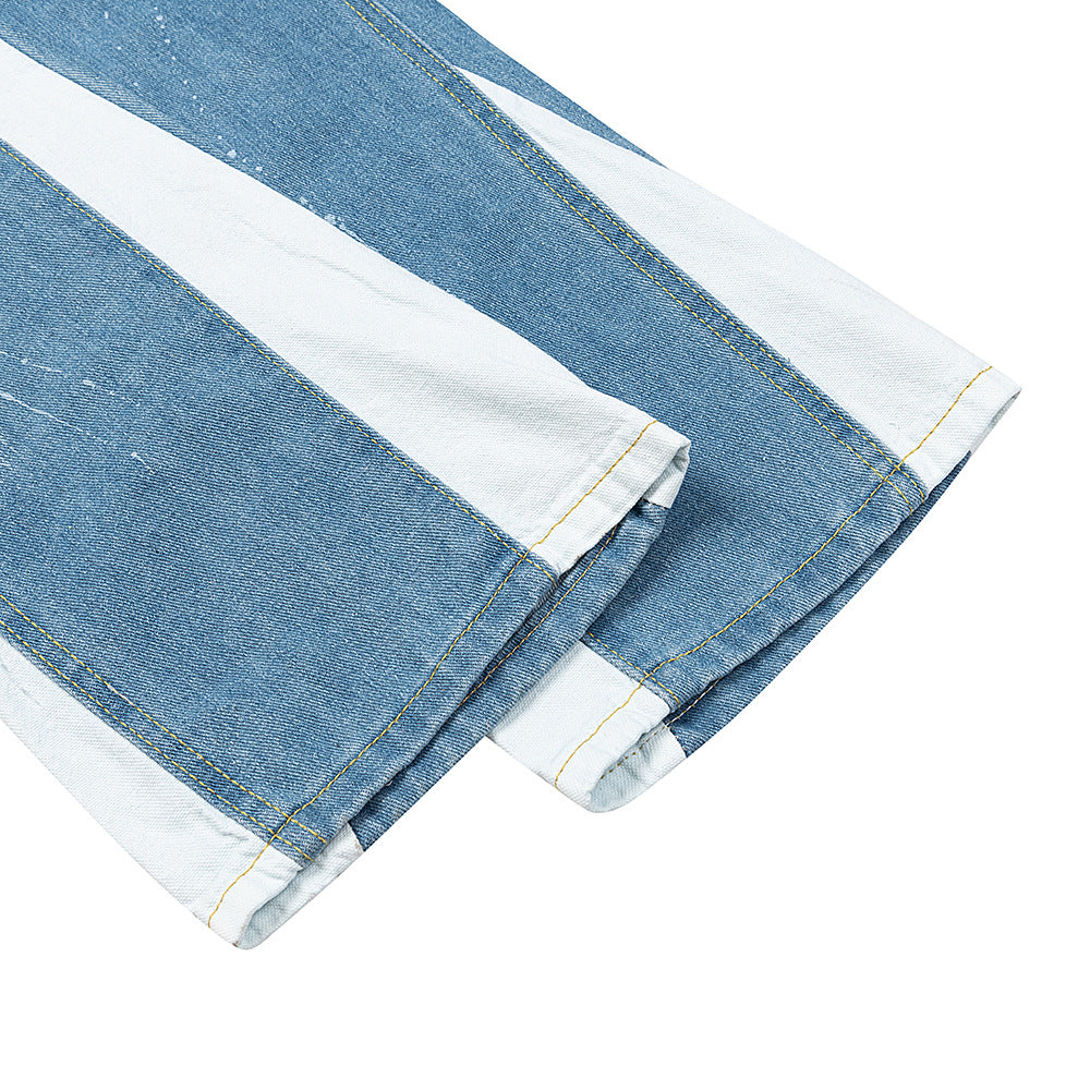 Gallery Dept Jeans Hand Painted Ink Splicing Contrasting Jeans