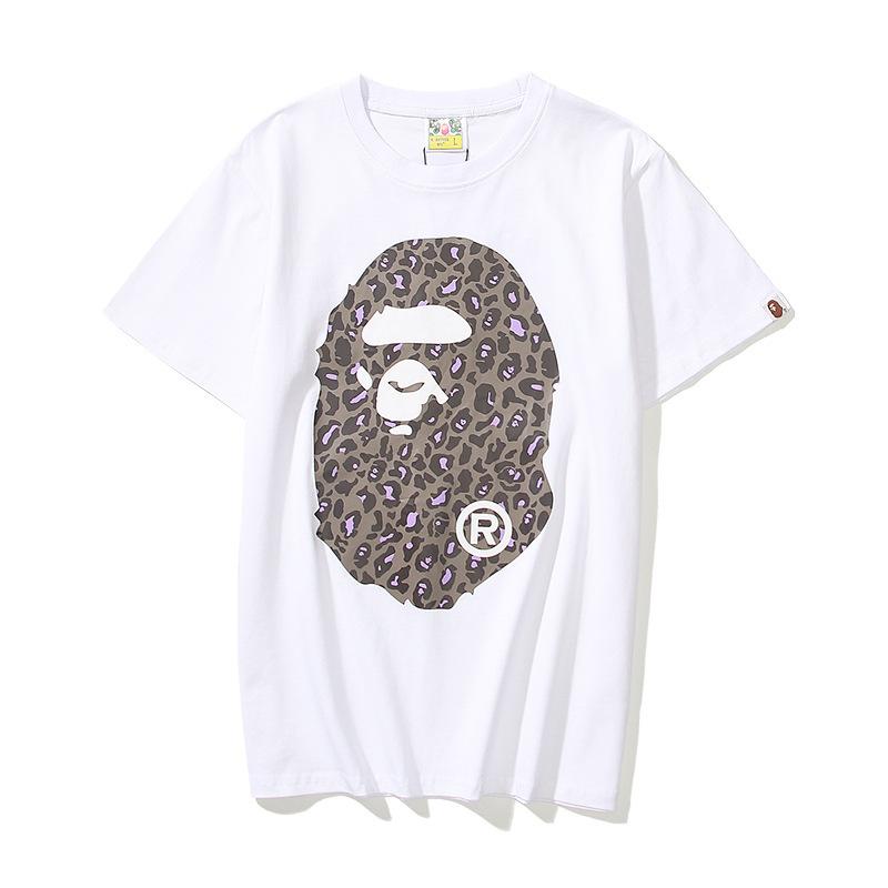 Bathing Ape T-Shirt Summer Camouflage Leopard Print Casual Plus Size Short Sleeve T-shirt