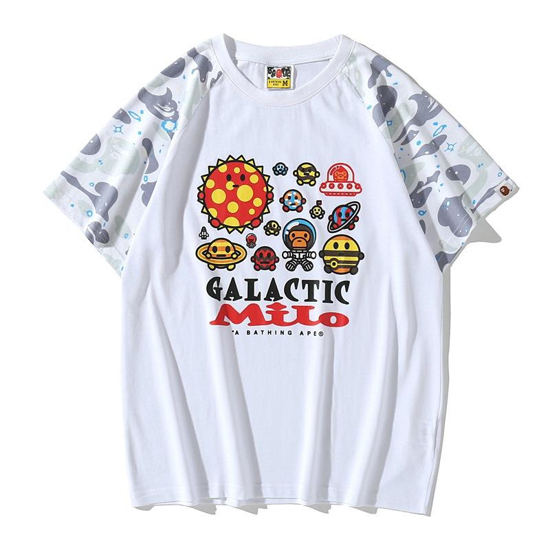 Bathing Ape T-Shirt Summer Luminous Starry Sky Cartoon Printed Short Sleeve T-shirt