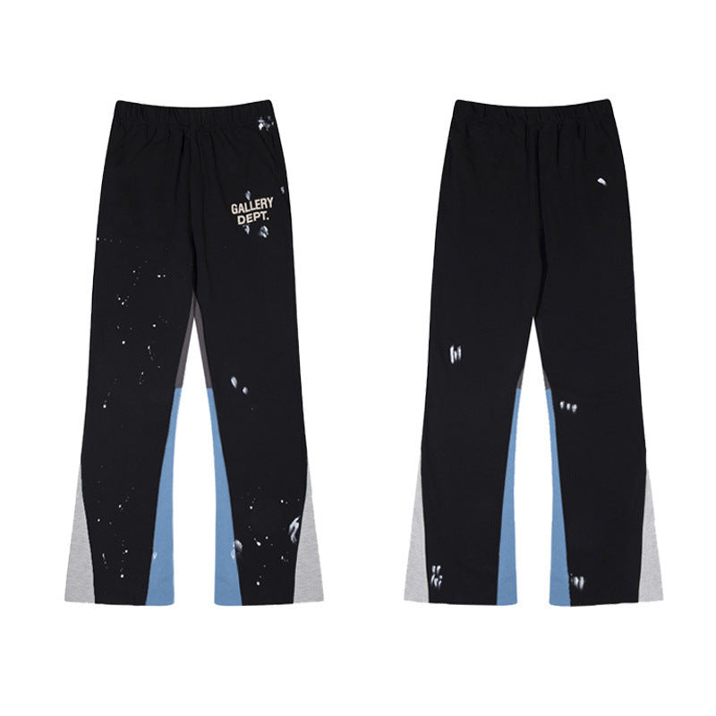 Gallery Dept Sweatpants Hand Painted Ink Splashing Graffiti Splicing Contrast Trousers
