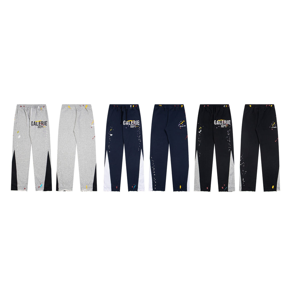Gallery Dept Sweatpants Hand-painted splashed ink alphabet casual trousers