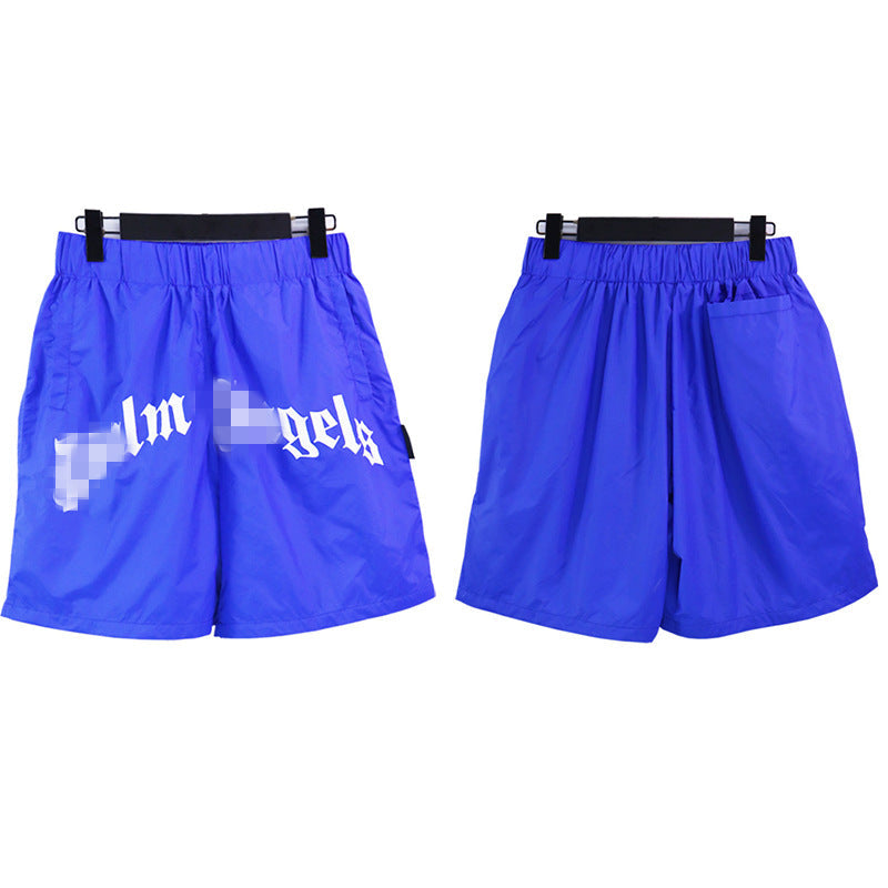 Palm Angle Shorts Palm Angels Letter Logo Casual Beach Shorts Men's and Women's High Street Sports Shorts