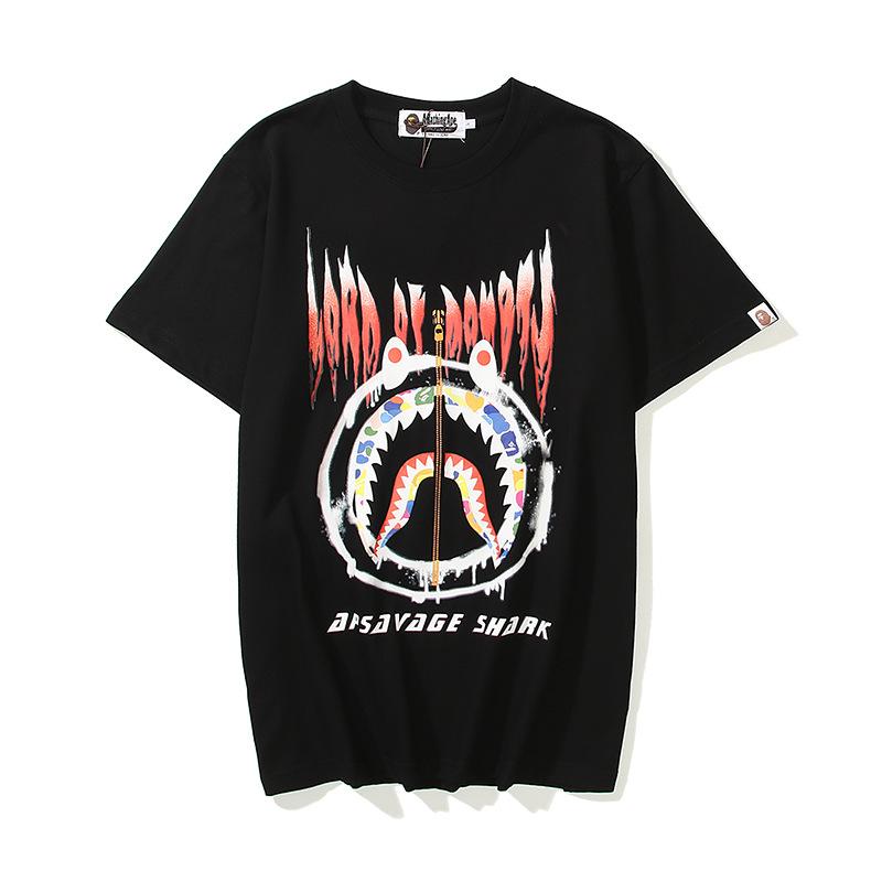 Bathing Ape T-Shirt Summer Leisure Pullover Loose Cartoon Printed Short-Sleeved T-shirt for Women