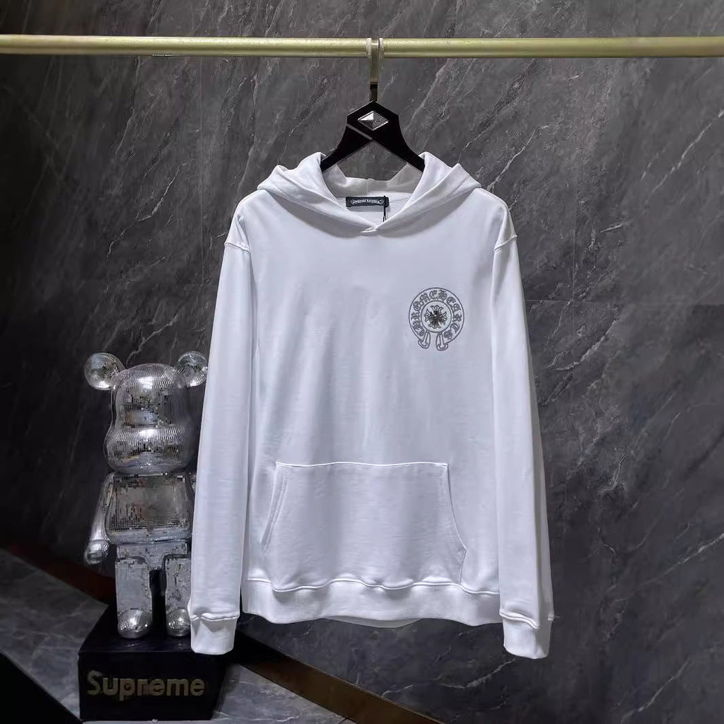 Chrome Heart Hoodie CH Crow Hot Diamond Hand Button Casual Hooded Sweater