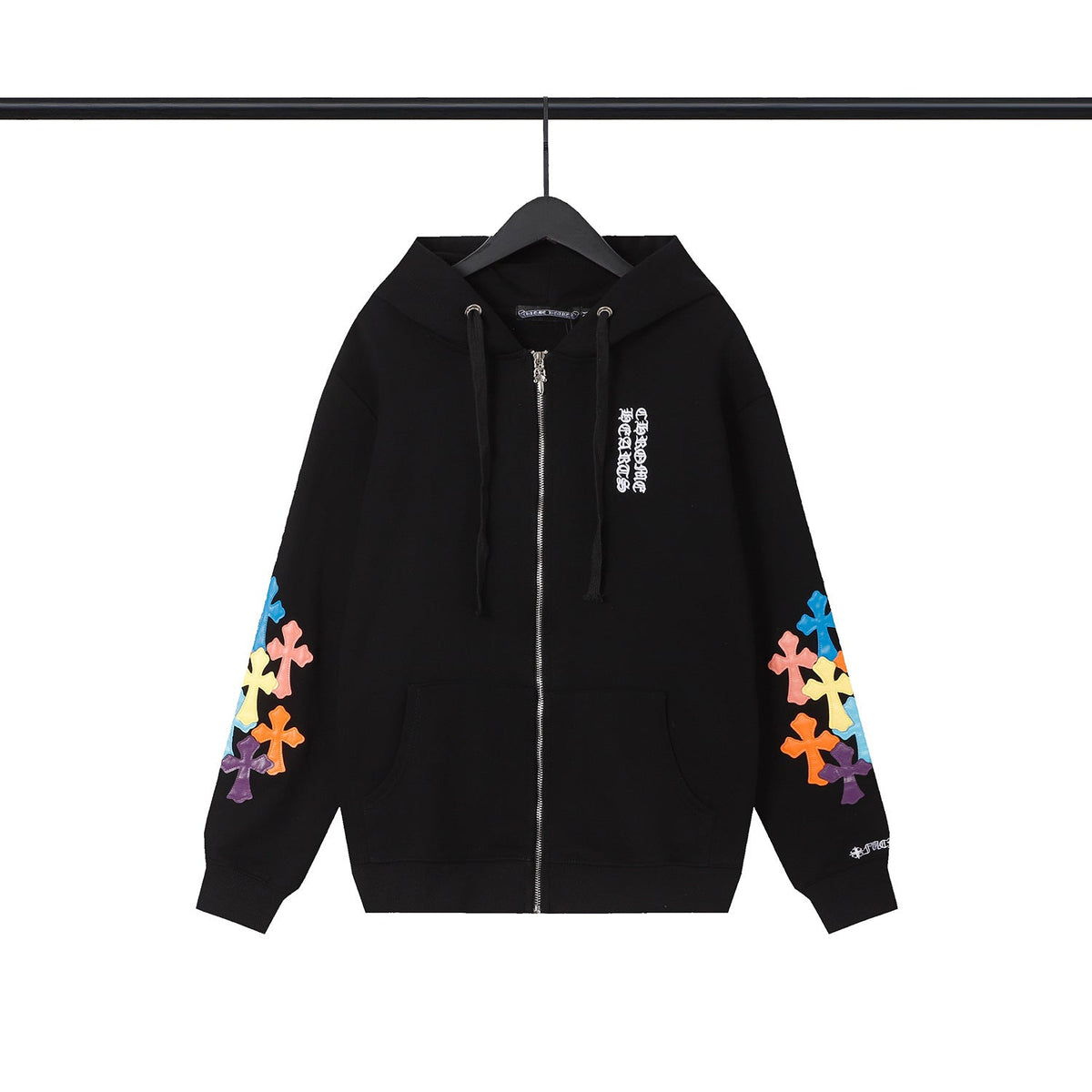 Chrome Heart Hoodie Croix Tires Zip Cardigan Hooded Sweater