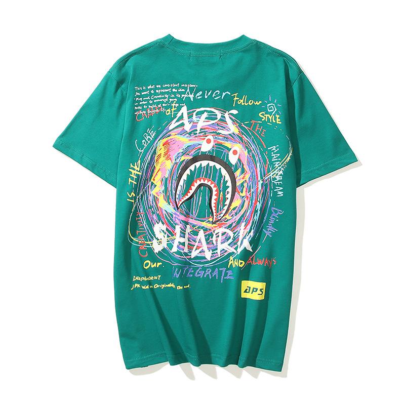 Bathing Ape T-Shirt Cartoon Round Neck Summer Printed Large Size Short Sleeve Casual