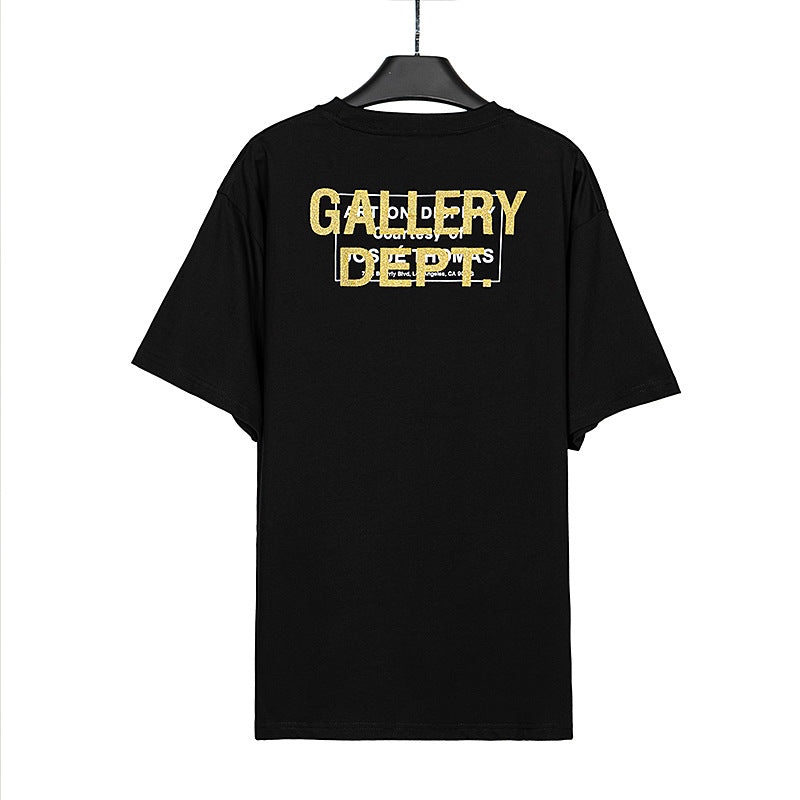 Gallery Dept T-shitrs round Neck Short Sleeve Color Graffiti Loose