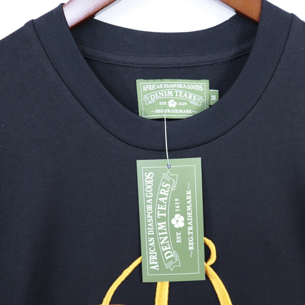 Denim Tears T-shirts Kapok Logo Badge Embroidered Short Sleeve T-shirt