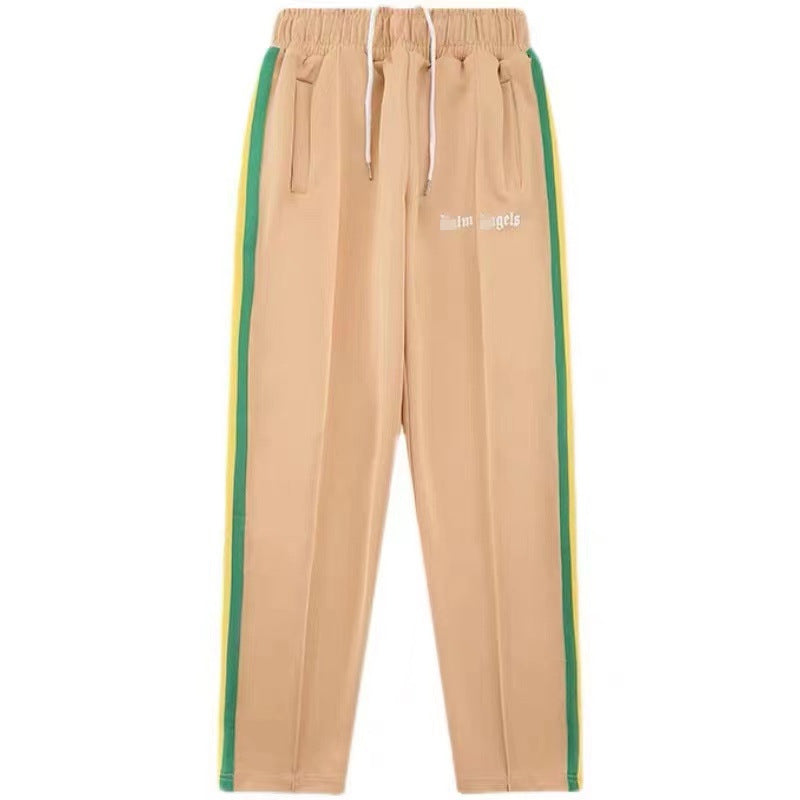Palm Angle Pants Palm Angels Rainbow Striped Pants Men's and Women's Casual Trousers Loose Ins