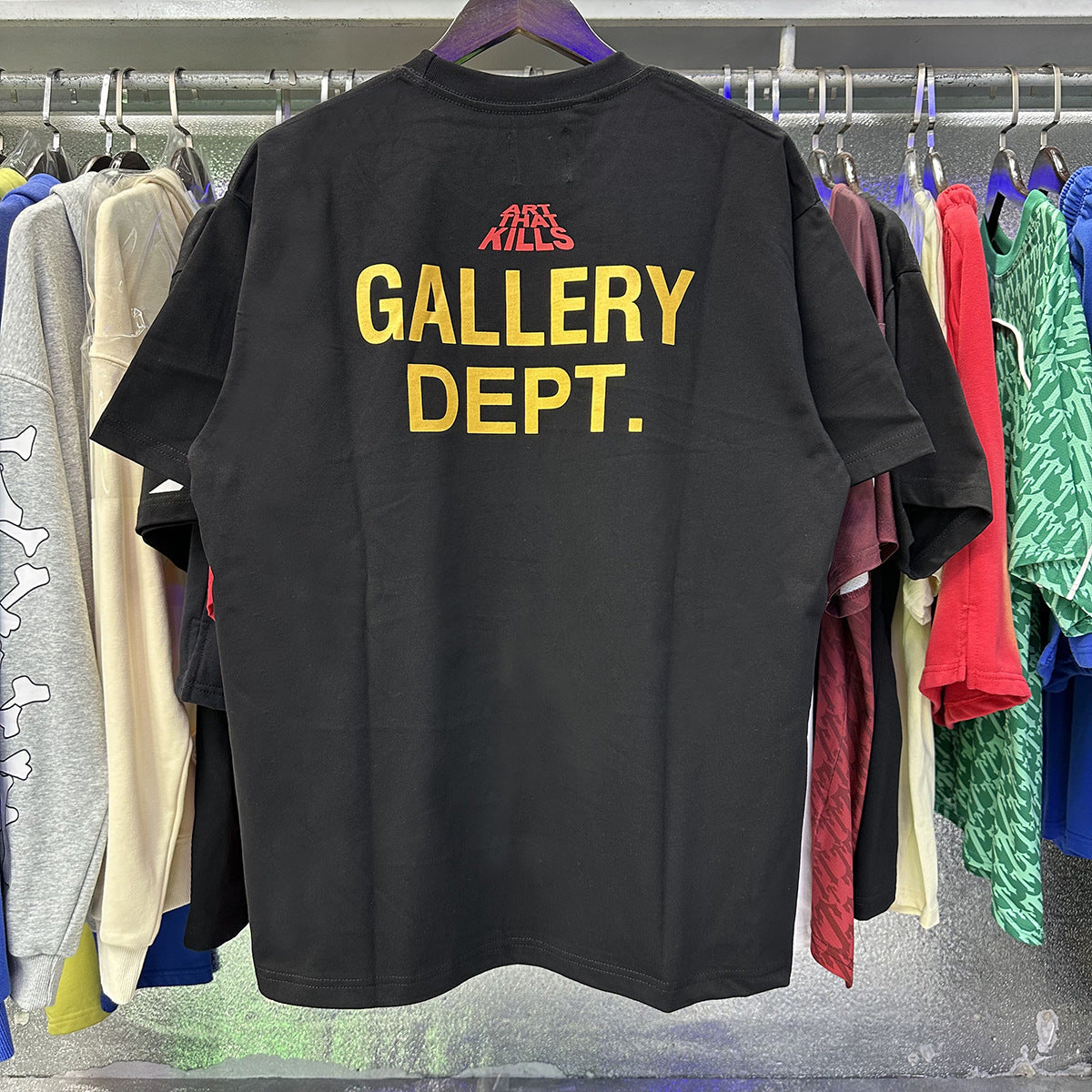 Gallery Dept T-Shirt Demon Skull Bronzing Letter Short Sleeve T-Shirt