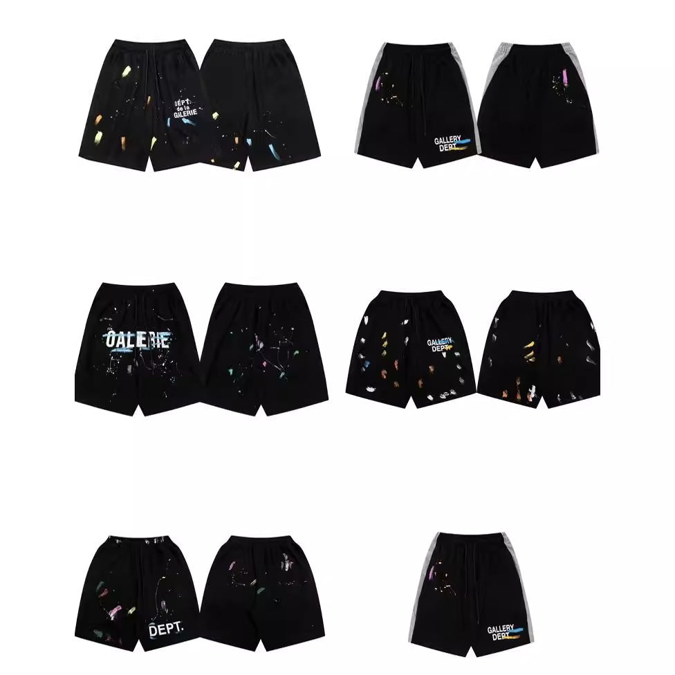 Gallery Dept Shorts Hand Painted Splash Ink Color Matching Casual Shorts