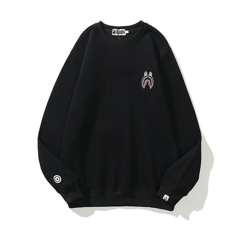 Bathing Ape Sweatshirts Winter Men and Women Shark Logo Print round-Neck Pullover