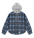 Sp5der Hooded Flannel Zip Up Blue
