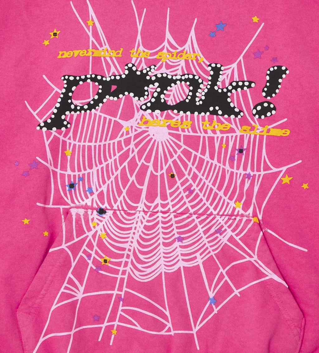 Sp5der P*nk Web Hoodie Pink