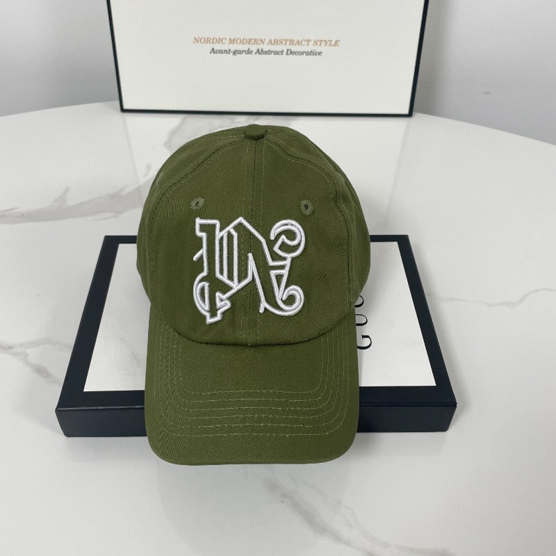 Palm Angels hats flame alphabet palm tree embroidered distressed baseball cap