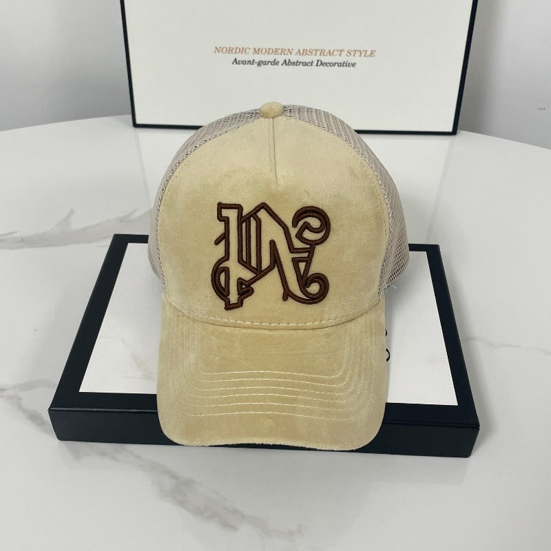 Palm Angels hats flame alphabet palm tree embroidered distressed baseball cap